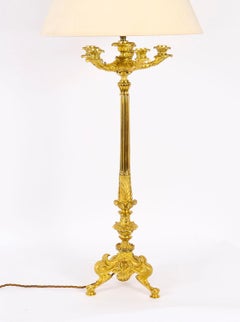 Antique French Large Ormolu Gilt Bronze Lamp c1880 XIX secolo