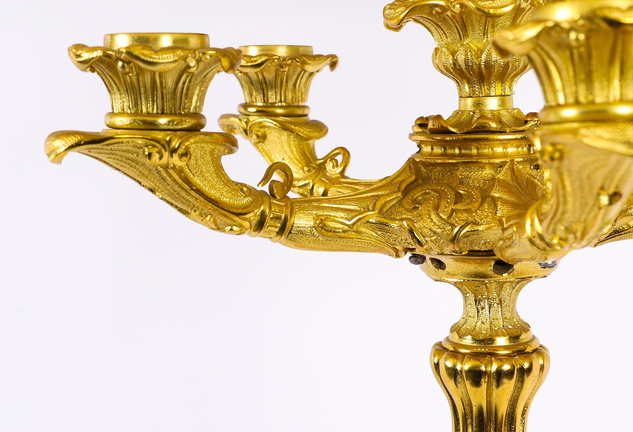 Antique Large French Ormolu Gilt Bronze Lamp c1880 19th Century en venta 3
