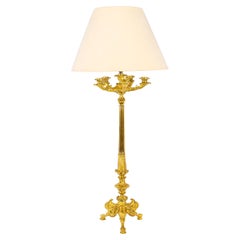 Antique Large French Ormolu Gilt Bronze Lamp c1880 19th Century