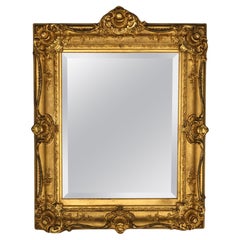 Antique 
Large French Renaissance Giltwood Wall Mirror 19th C