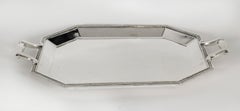Antique Large French Silver Plated Twin Handled Tray by Christofle 20th Century