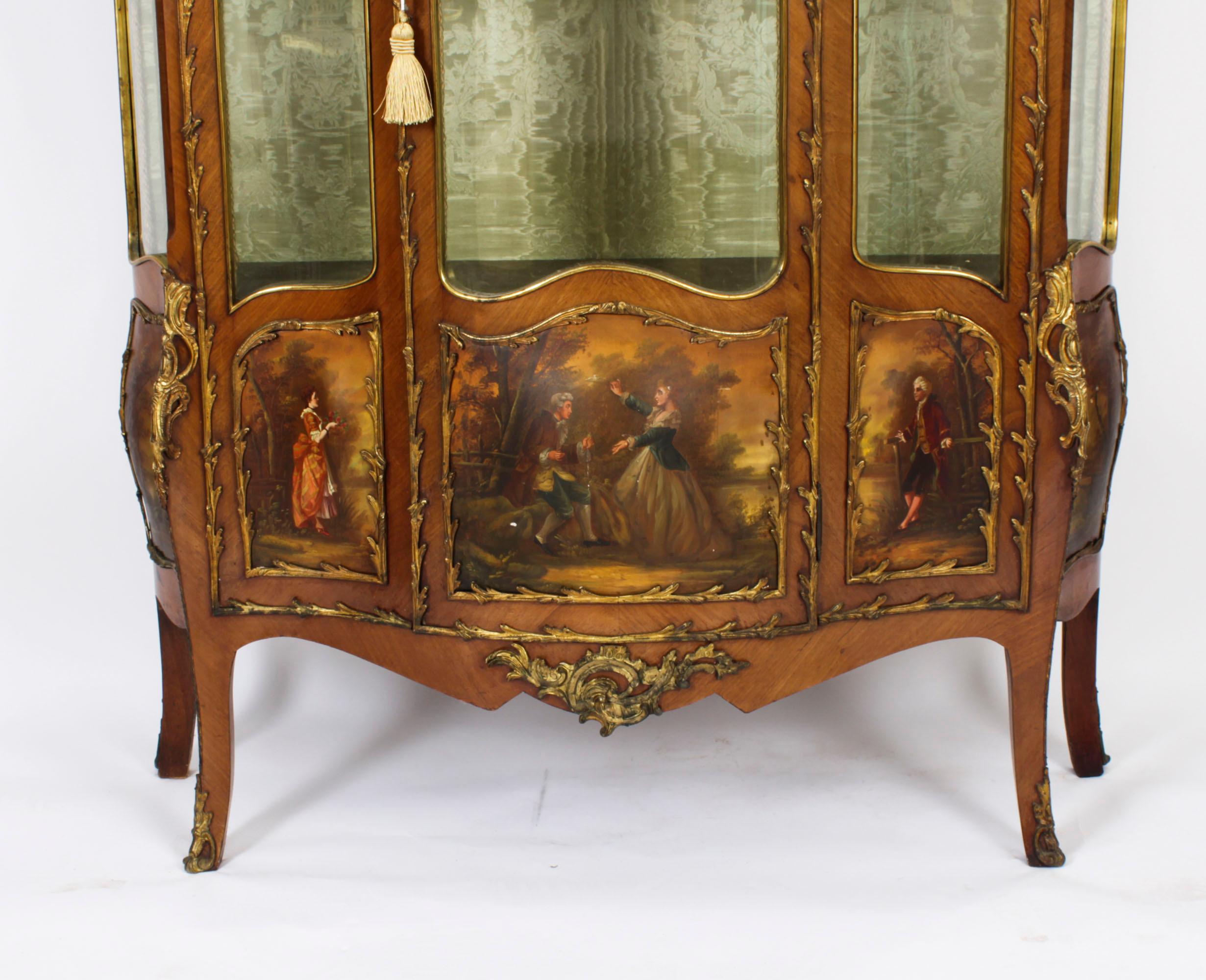 Other Antique Large French Vernis Martin Display Cabinet C1880 19th Century  For Sale