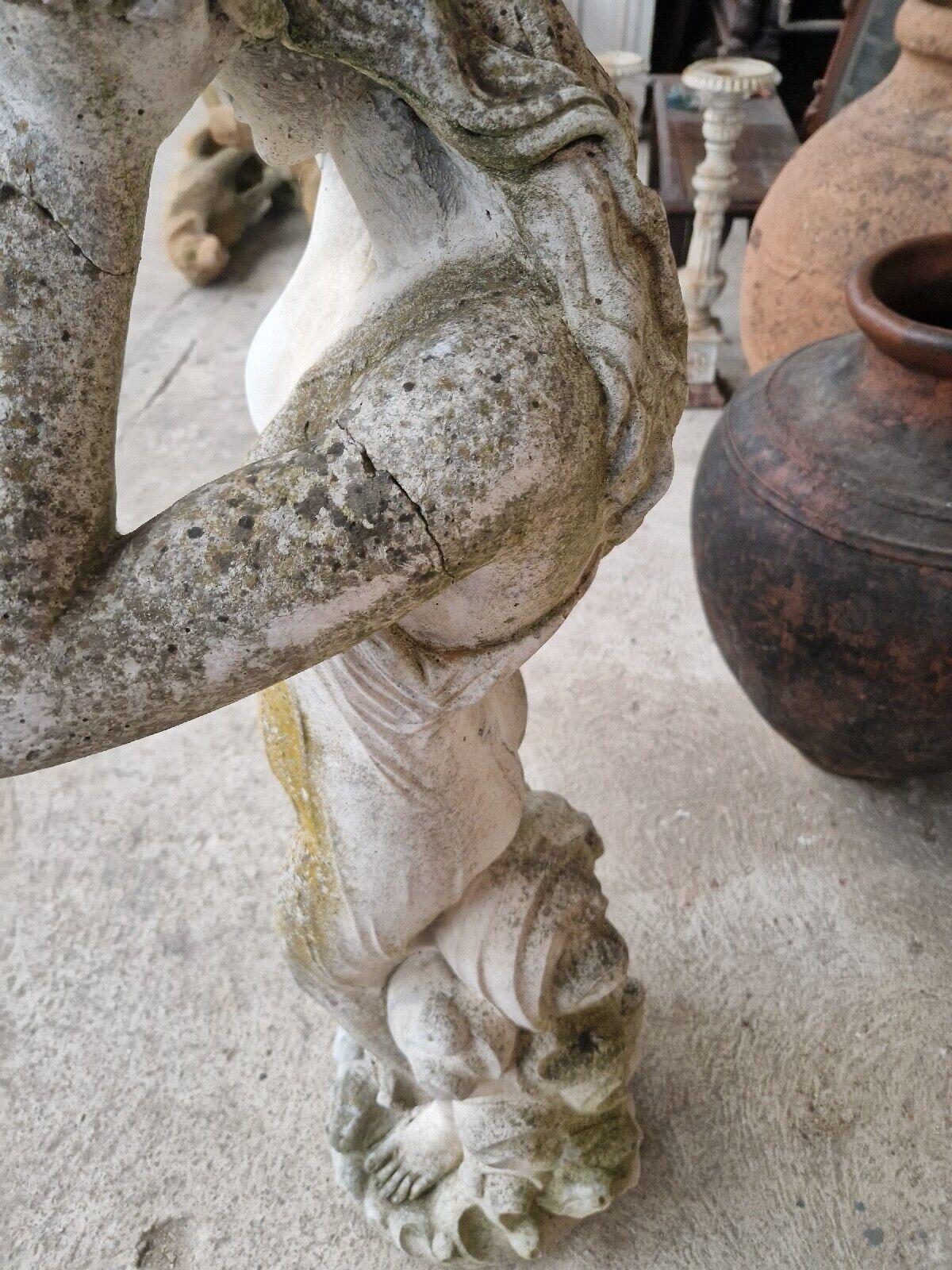 Antique Large Garden Statue Female Sculpture with Nice Patina For Sale 2