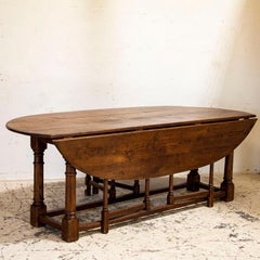 Antique Large Gateleg Drop Leaf Wake Table from England