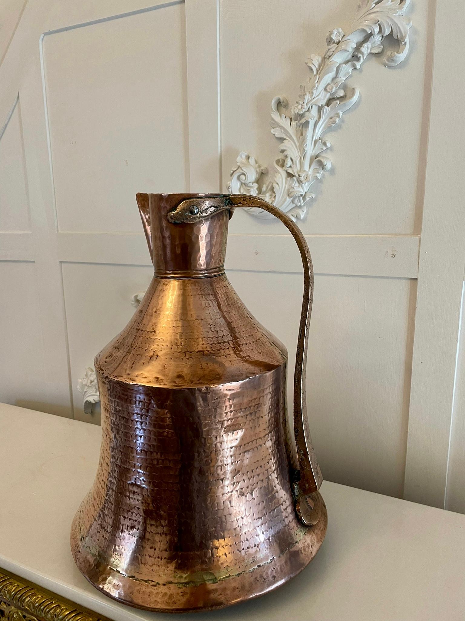 Antique Large George III Quality Copper Water Jug In Good Condition For Sale In Suffolk, GB