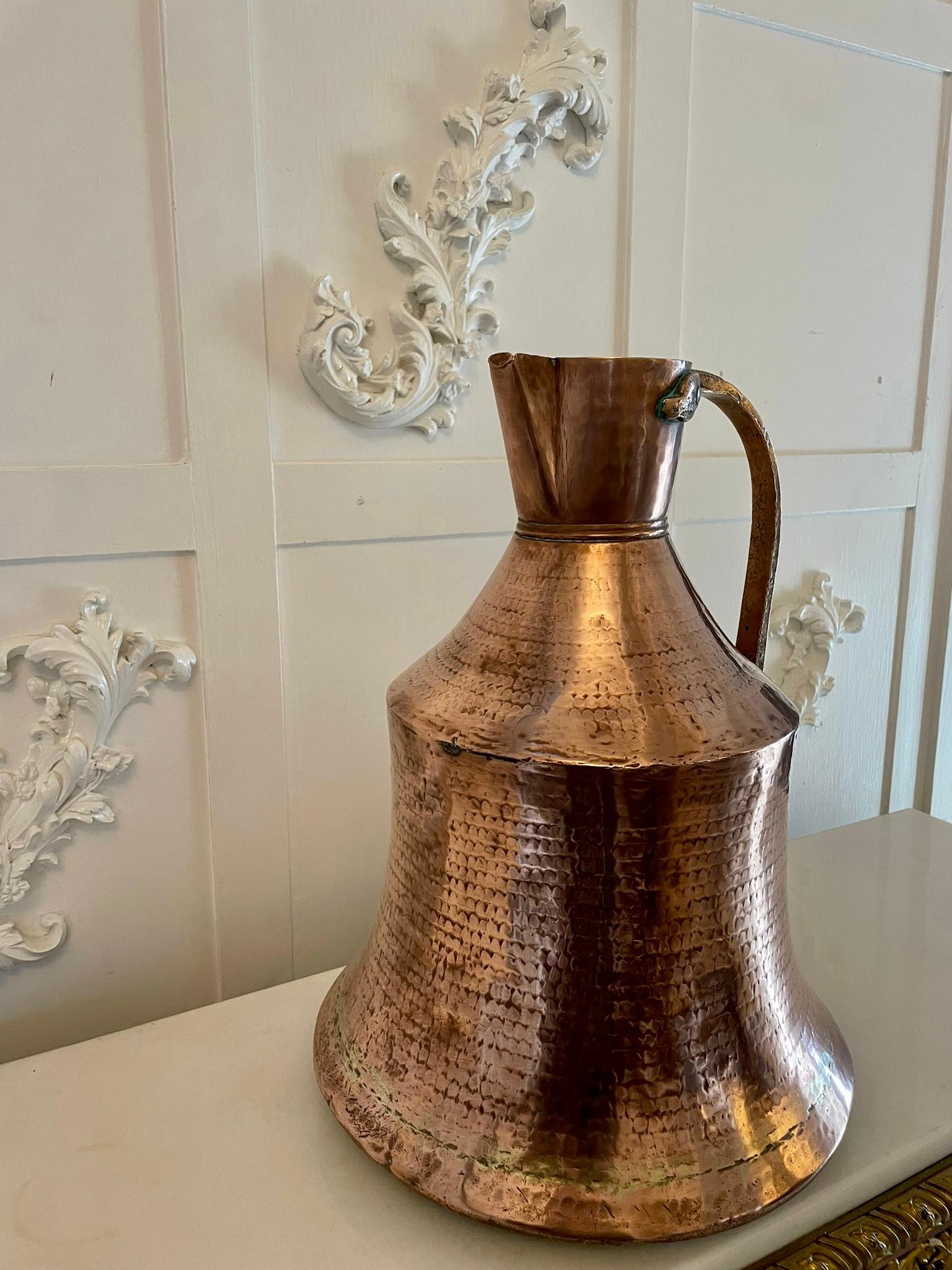 19th Century Antique Large George III Quality Copper Water Jug For Sale