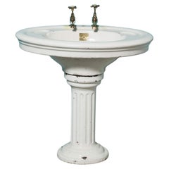 Large Antique George Jennings Pedestal Basin