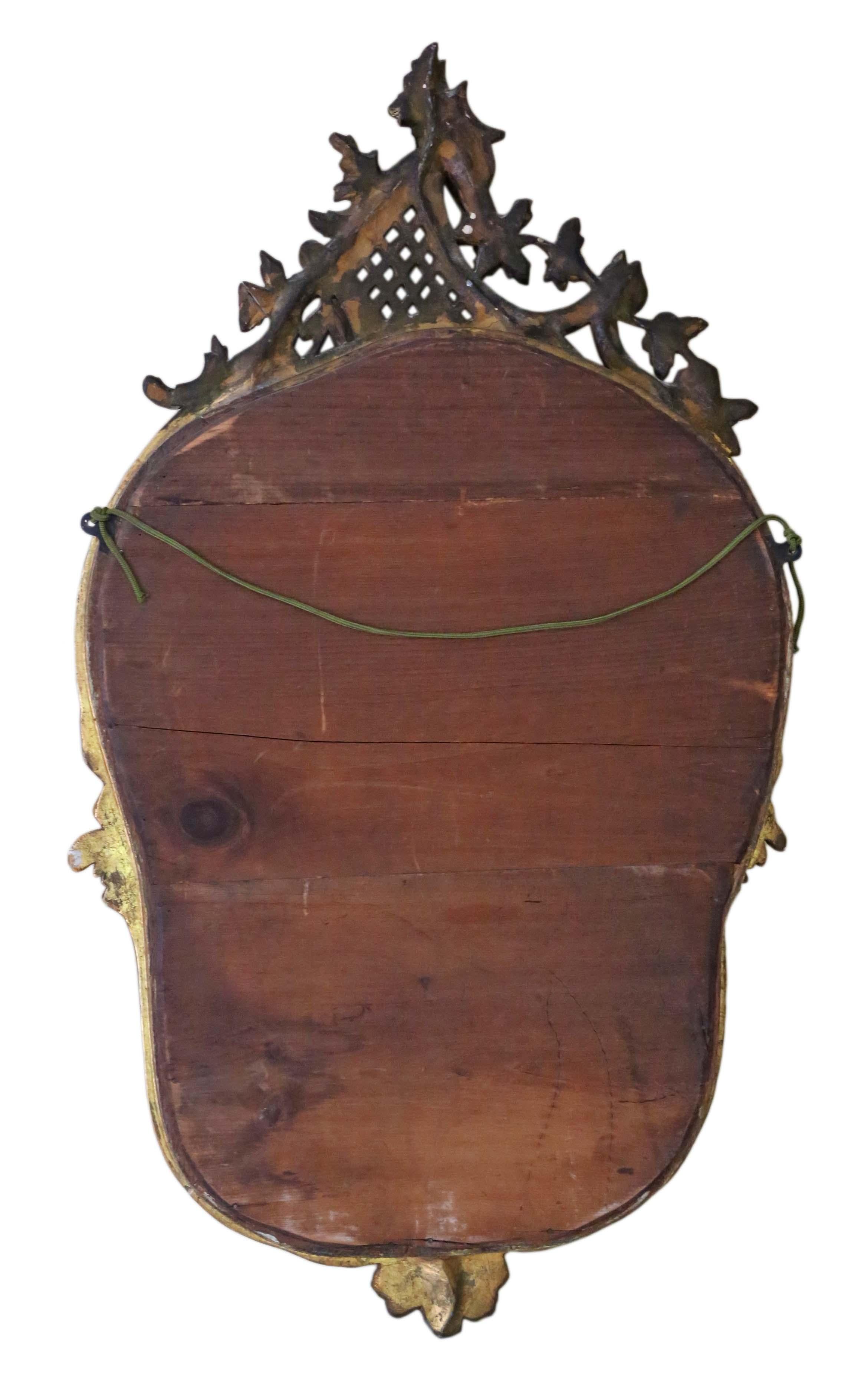 Giltwood Antique Large Gilt 19th Century Overmantle or Wall Mirror For Sale
