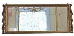 Antique large gilt 19th Century overmantle wall mirror fine quality