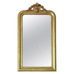 Antique Large Gilt 19th Century Overmantle Wall Mirror