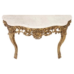 Antique Large Gilt and Marble Console Table