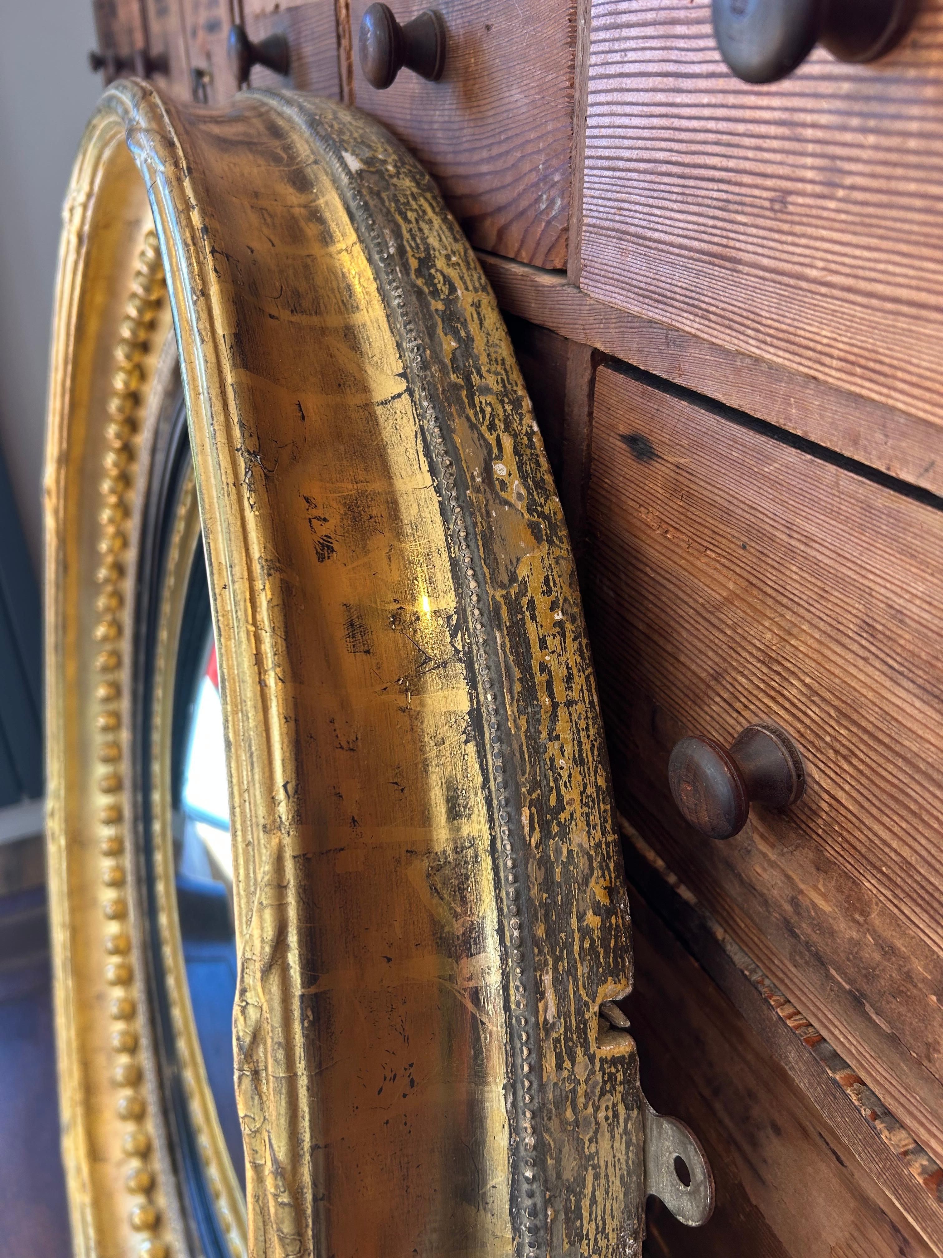 Antiguo Gran Espejo Convexo Dorado en Bueno estado para la venta en Sherborne, GB