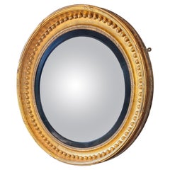 Antique Large Gilt Convex Mirror