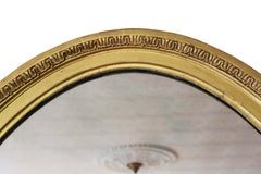 Antique Large Gilt Oval Overmantle or Wall Mirror, circa 1900