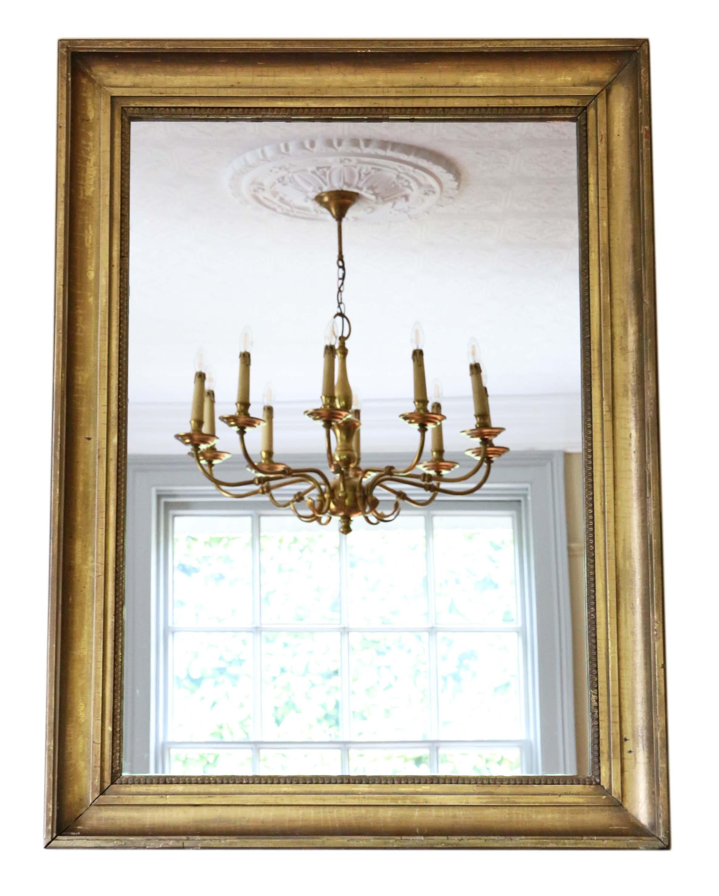 Antique Large Gilt Overmantel Wall Mirror, 19th Century 5