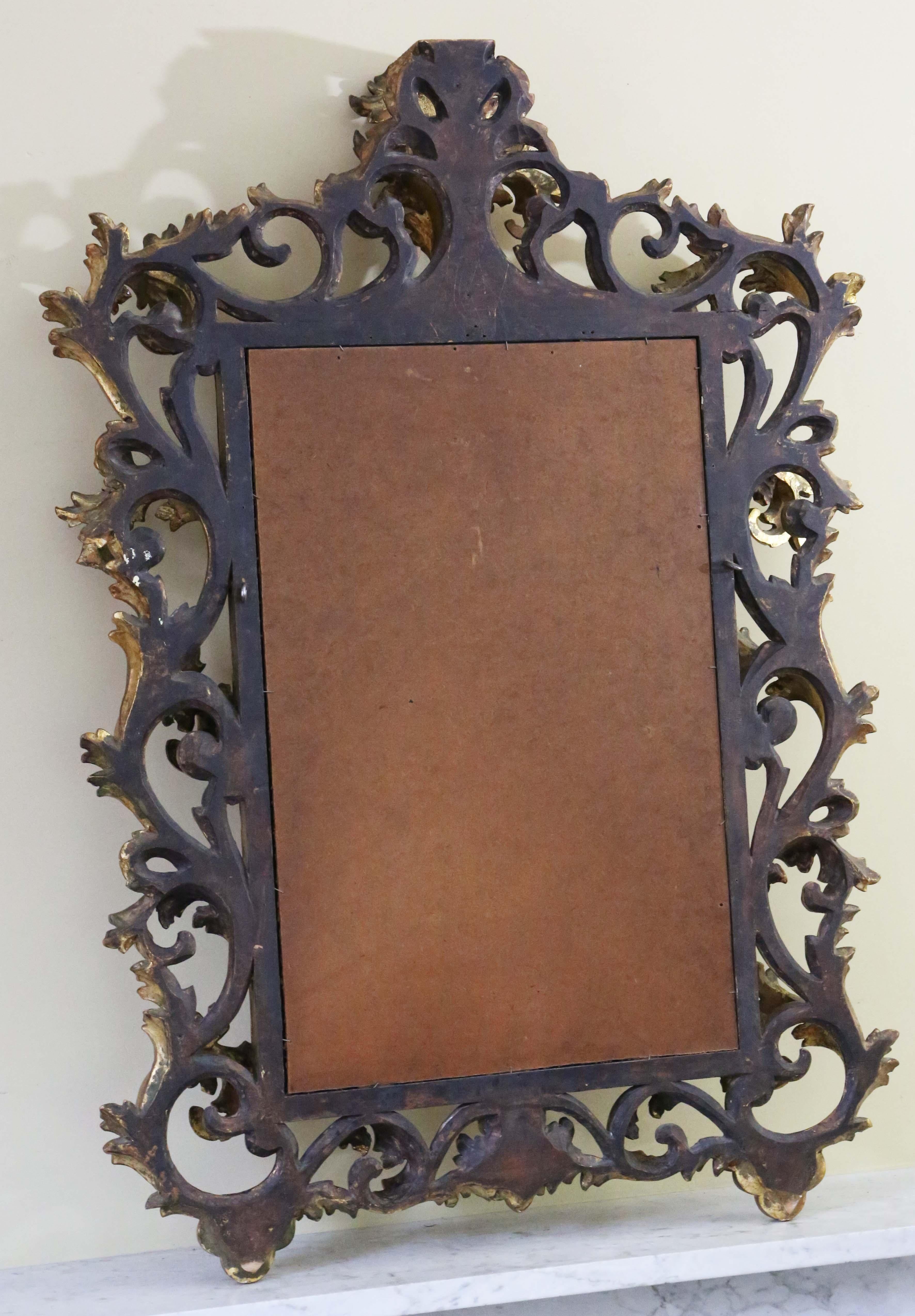 Antique large gilt overmantle wall mirror 19th Century fine quality Florentine s For Sale 1