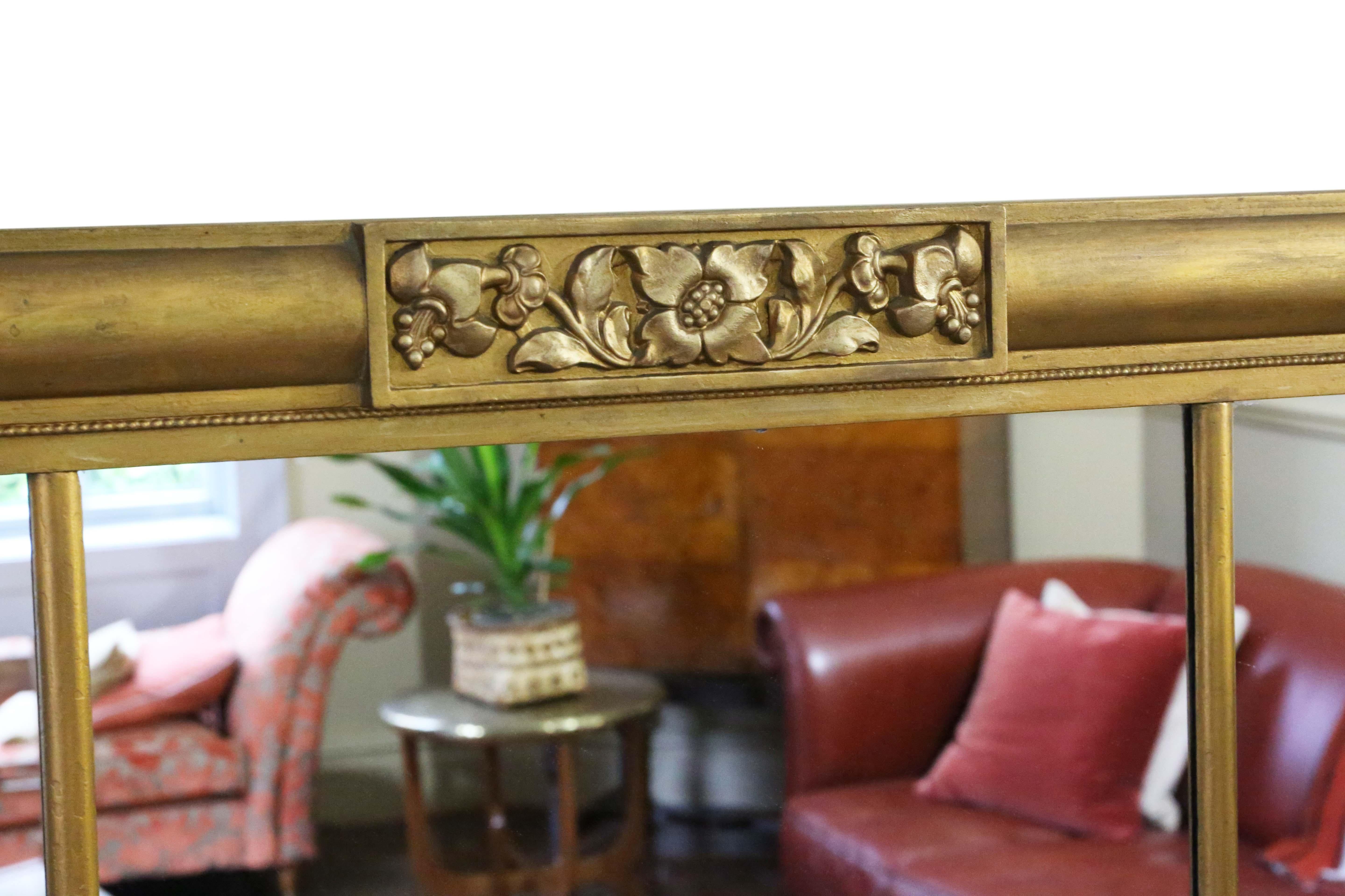 Antique large gilt overmantle wall mirror 19th Century fine quality For Sale 1