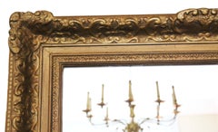 Antique Large Gilt Overmantle Wall Mirror, 19th Century