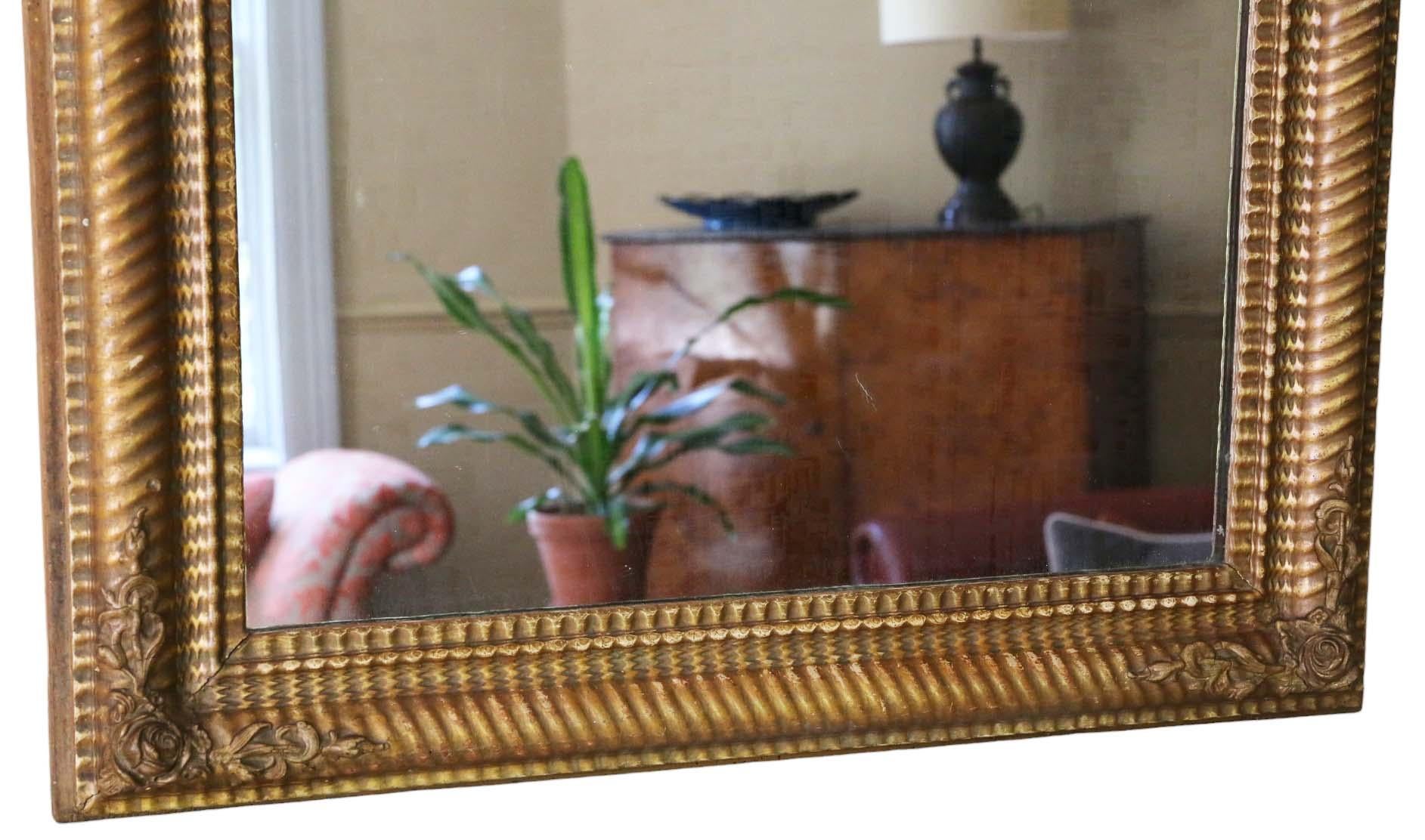Vetro Antique Mirror grande dorato da parete del XIX secolo - Qualità in vendita