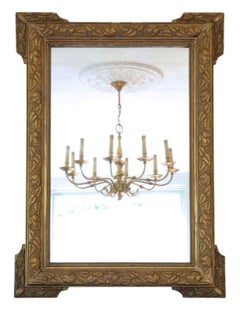 Antique Large Gilt Wall Mirror Overmantle 19th Century