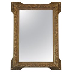 Antique Mirror Overmantle Grande specchio da parete dorato del XIX secolo