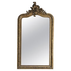 Antique Large Gilt Wall Mirror Overmantle 19th Century
