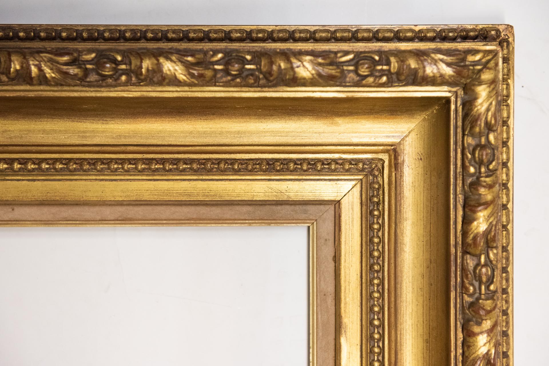 Fruitwood Antique Large Giltwood Frame, also for Mirror For Sale