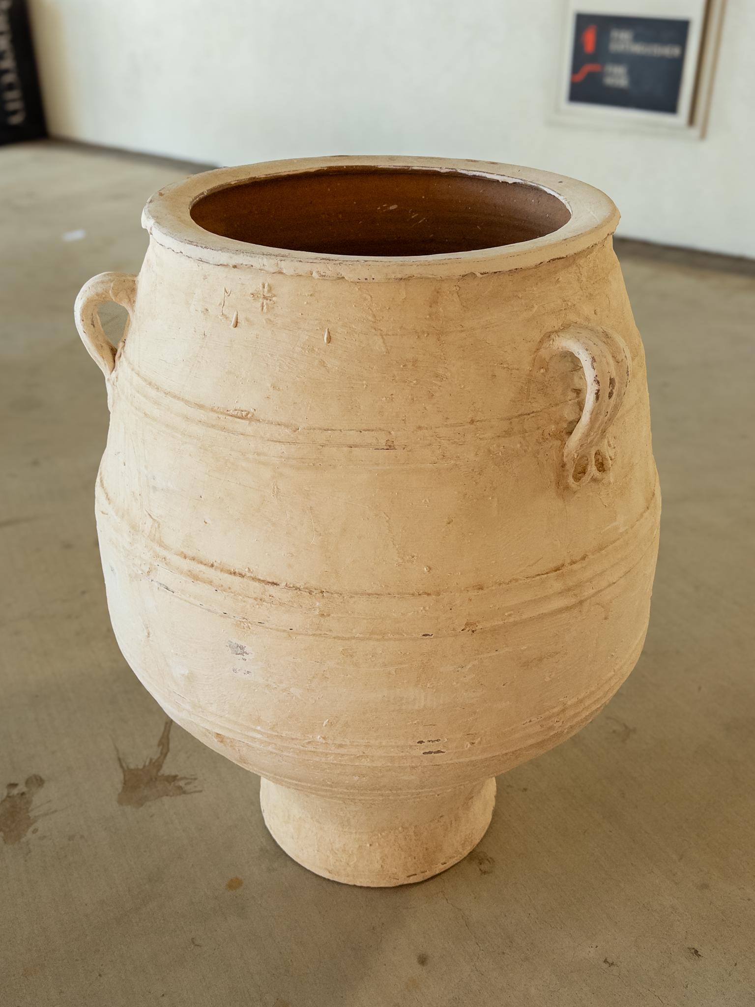 Grec Grand pot grec antique en terre cuite