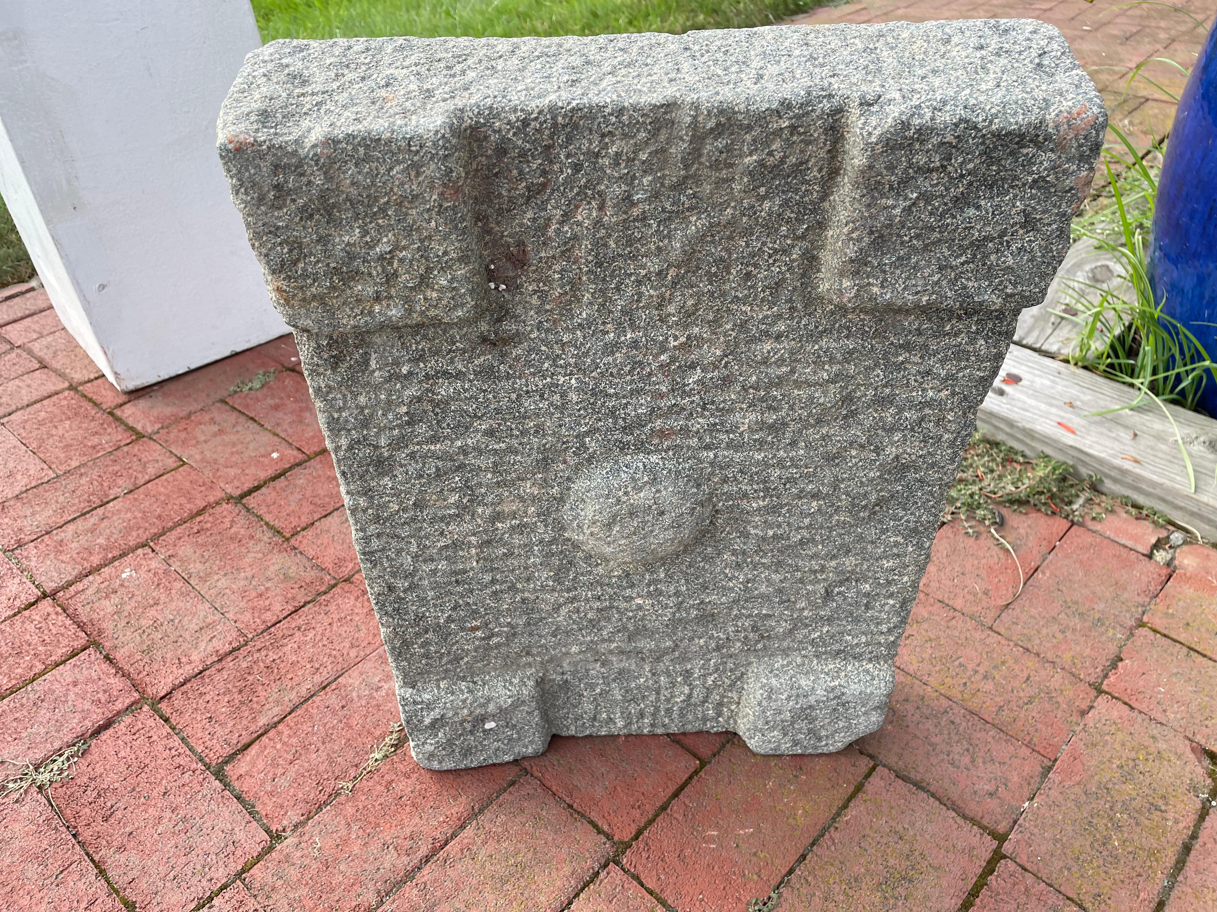 Antique Large Hand-Carved Garden Stone, 19th Century For Sale 1
