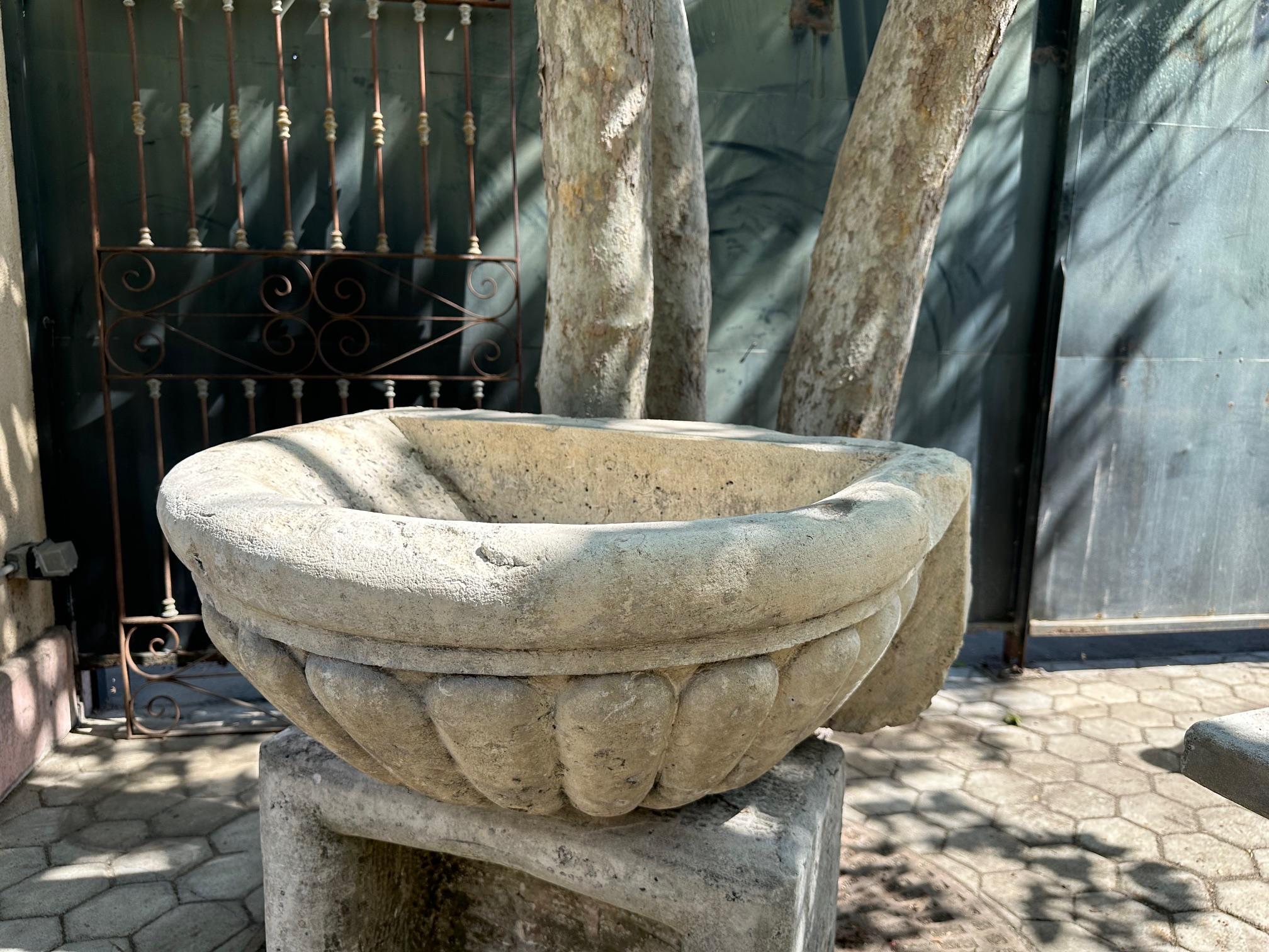 Antique Large Hand Carved Stone Sink Basin Wall Mount Fountain Bowl Farm Rustic  For Sale 6