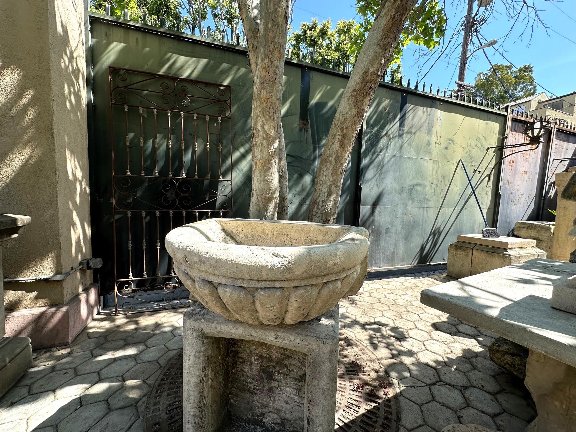 Antique Large Hand Carved Stone Sink Basin Wall Mount Fountain Bowl Farm Rustic  For Sale 1