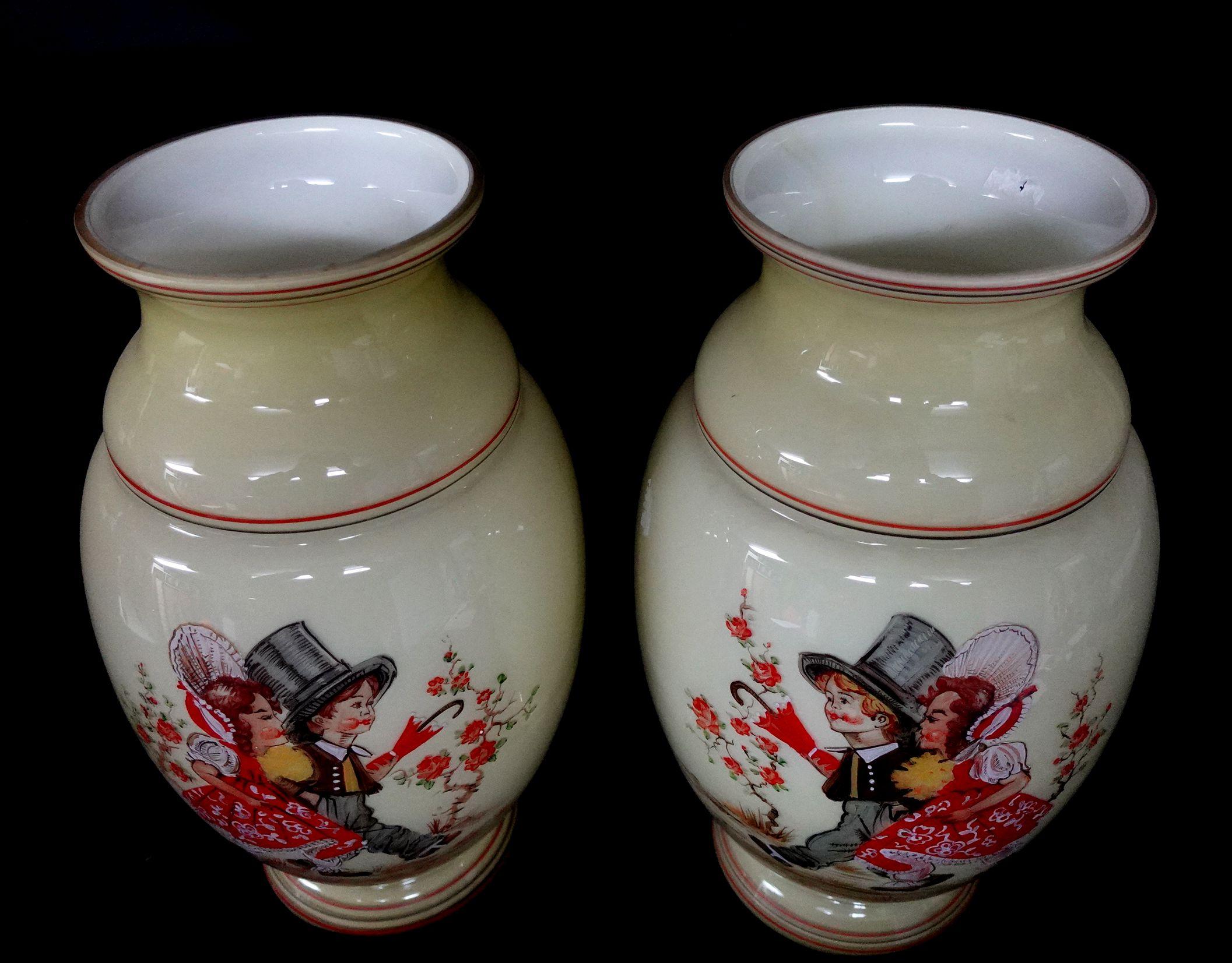 antique hand painted vases