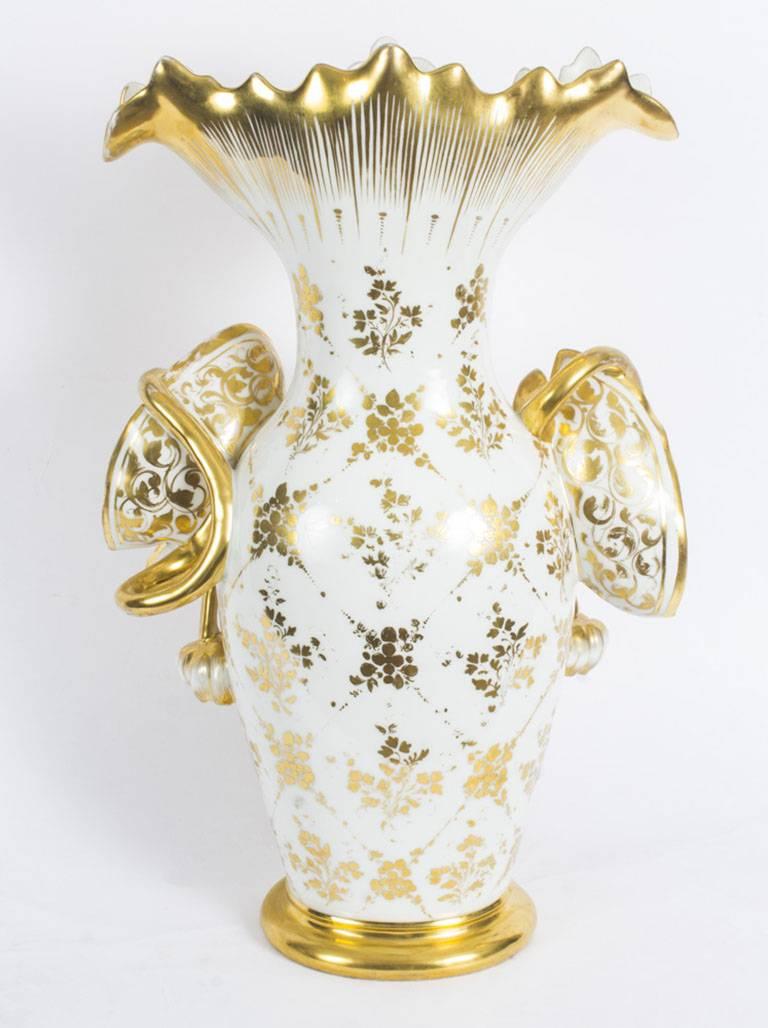 Antique Large Hand-Painted Paris Porcelain Vase, 19th Century 3