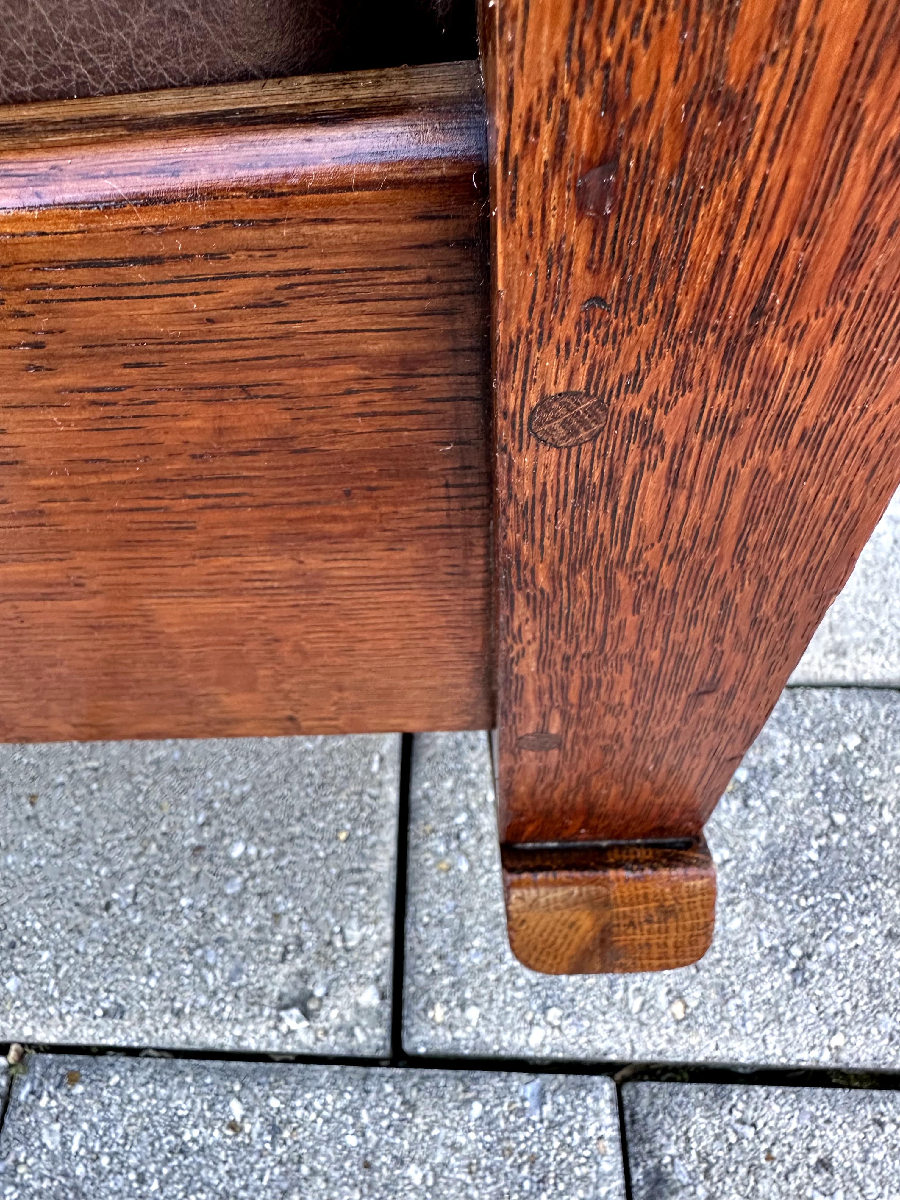 Antique Large Heavy Duty massive Charles Limbert Arm Rocker  stickley era  W7477 5