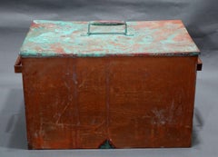 Antique Large & Heavy Lidded and Handled Copper Fish Kettle