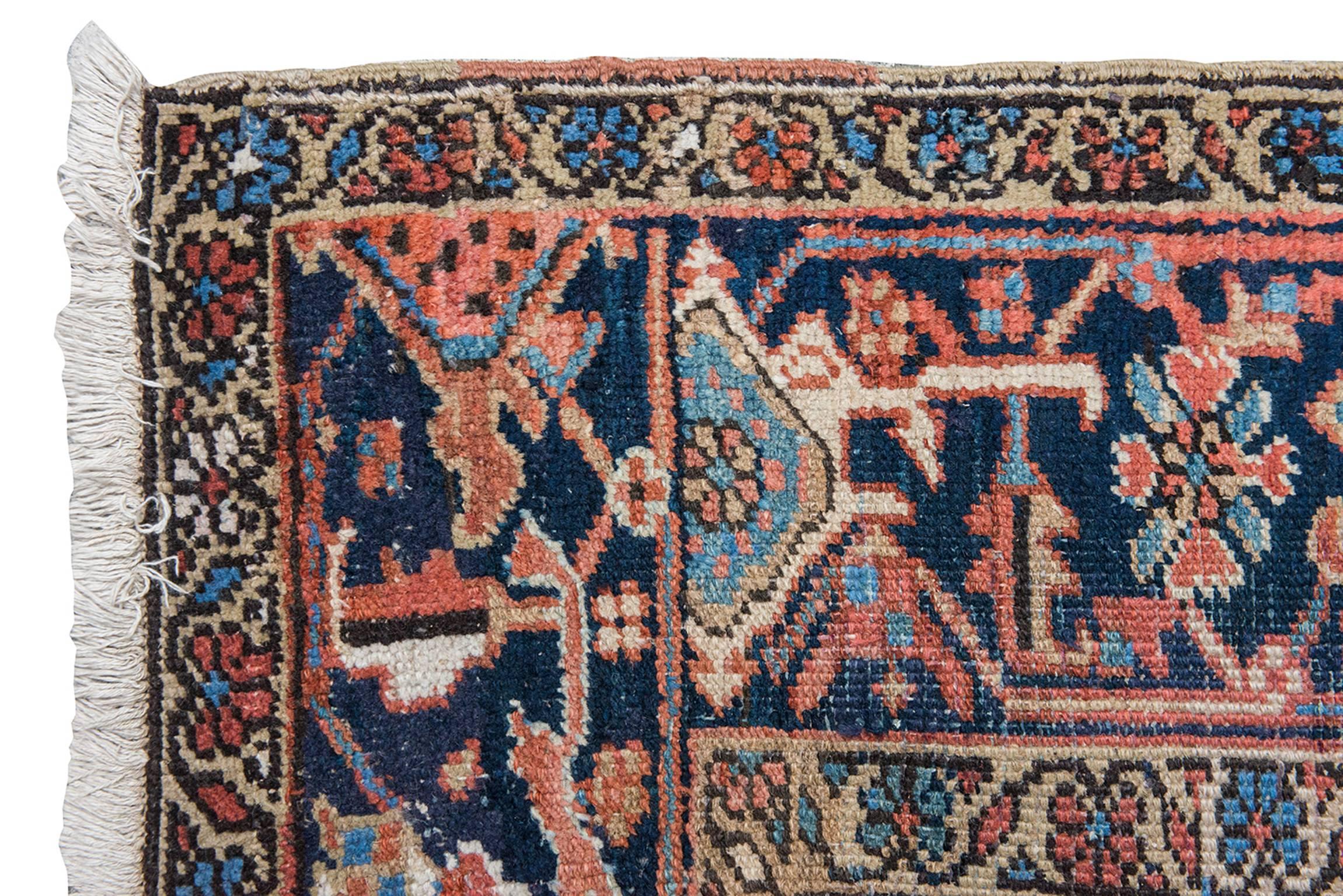 Other Antique Large Heriz Style Rug with Soft Colors For Sale