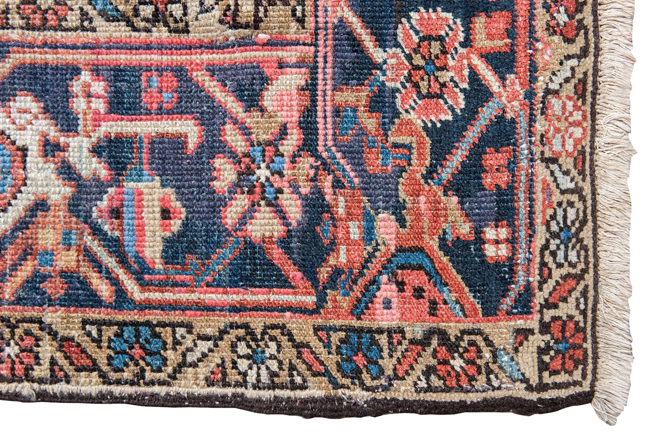 Azerbaijani Antique Large Heriz Style Rug with Soft Colors For Sale