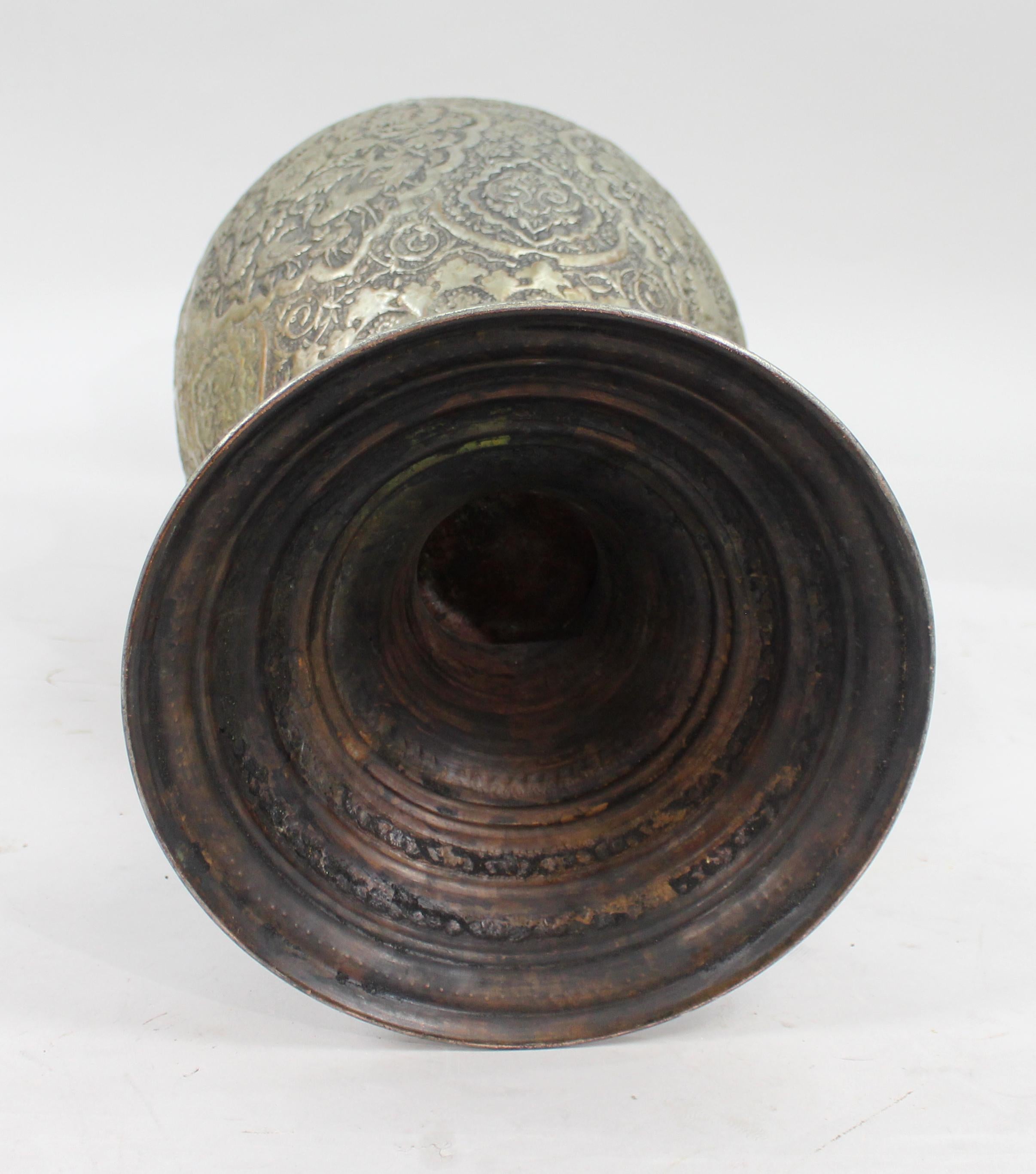 Antique Large Indian Silver Copper Urn 5