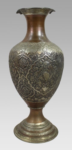 Antique Large Indian Silver Copper Urn