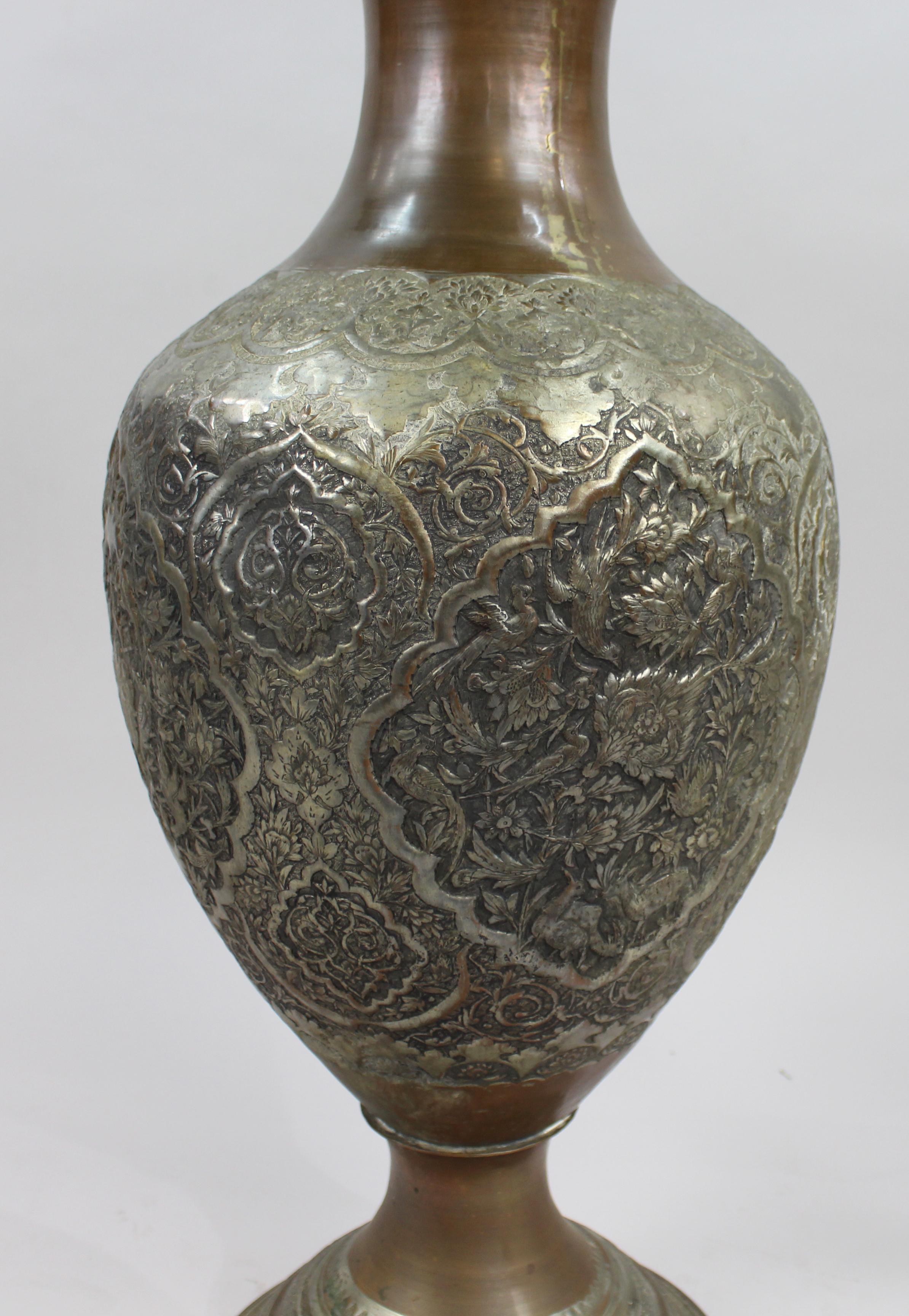 Antique Large Indian Silver Copper Urn 2