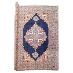 Antique Large Indigo Persian Tabriz Carpet, 19th Century