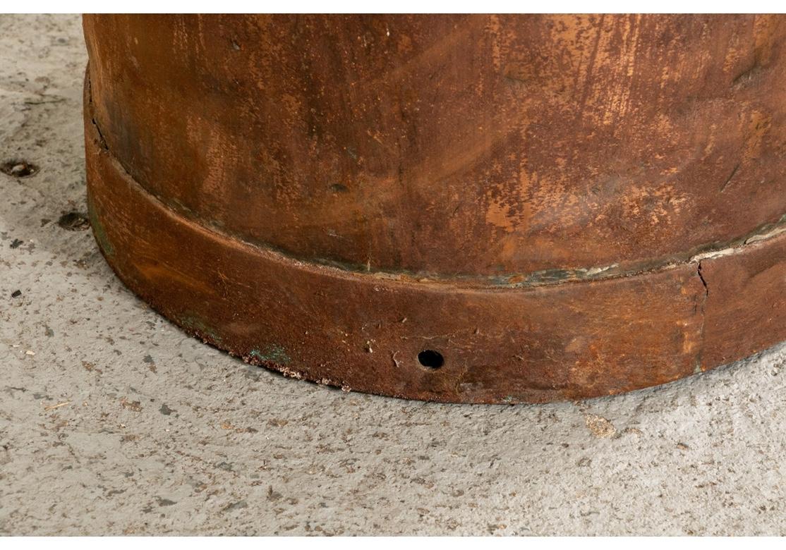 Antique Large Industrial Era Lidded Copper Jug In Good Condition For Sale In Bridgeport, CT