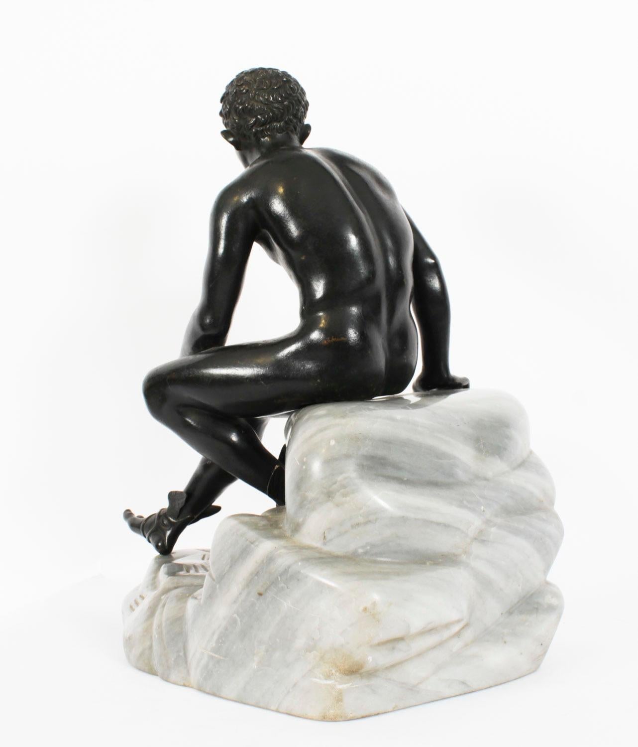 Antico Grande Scultura in Bronzo Italiana Grand Tour Mercurio Hermes XIX secolo in vendita 8