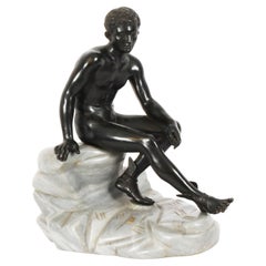 Antique Large Italian Grand Tour Bronze Sculpture Mercury Hermes 19thCentury