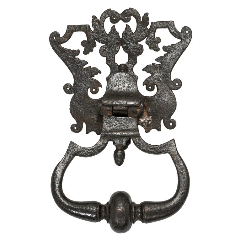 Antique Large Italian Iron Door Knocker For Sale at 1stdibs