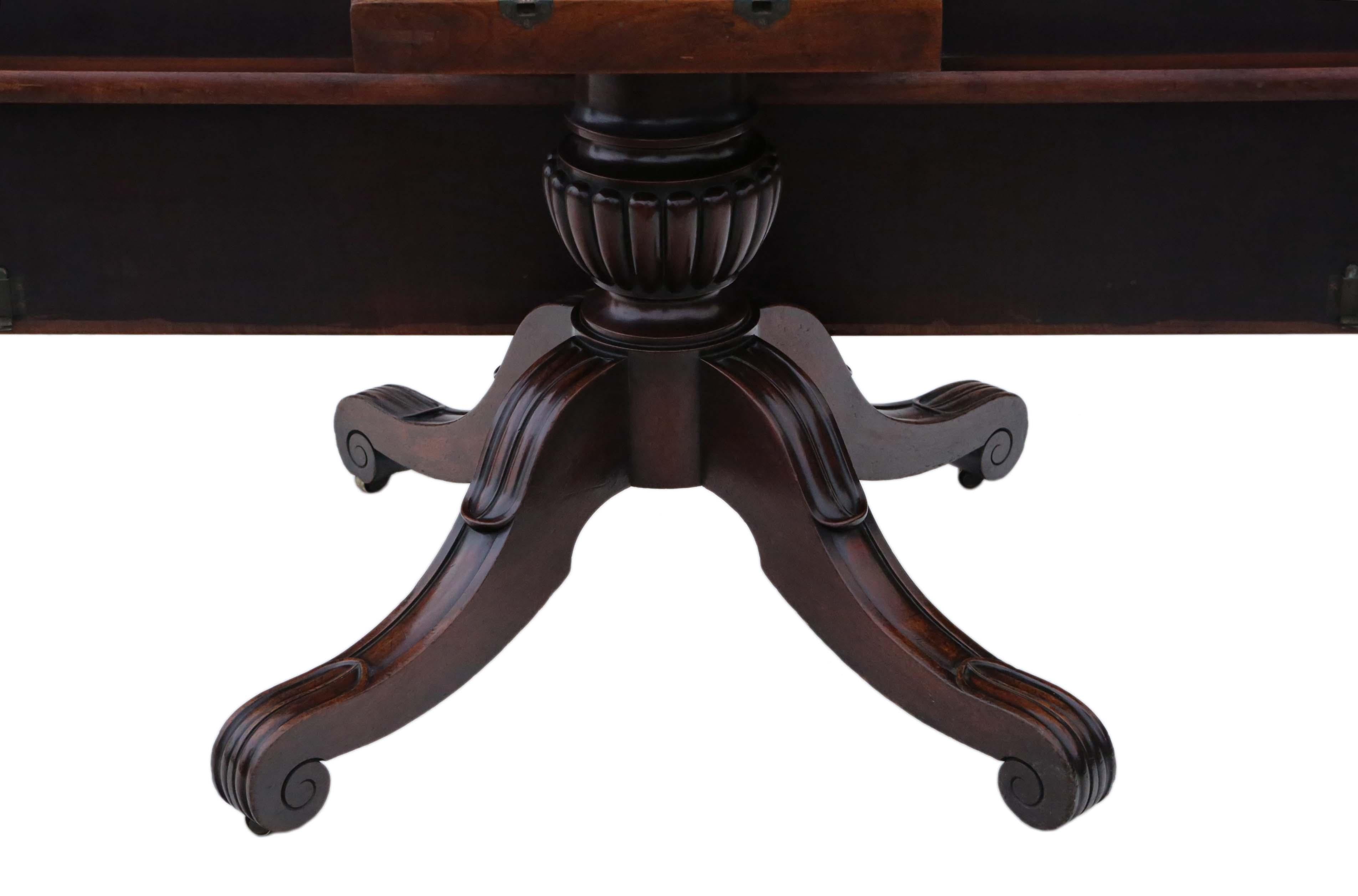 Antique Large JAMES MEIN Cuban Mahogany Dining Table, 19th Century For Sale 1