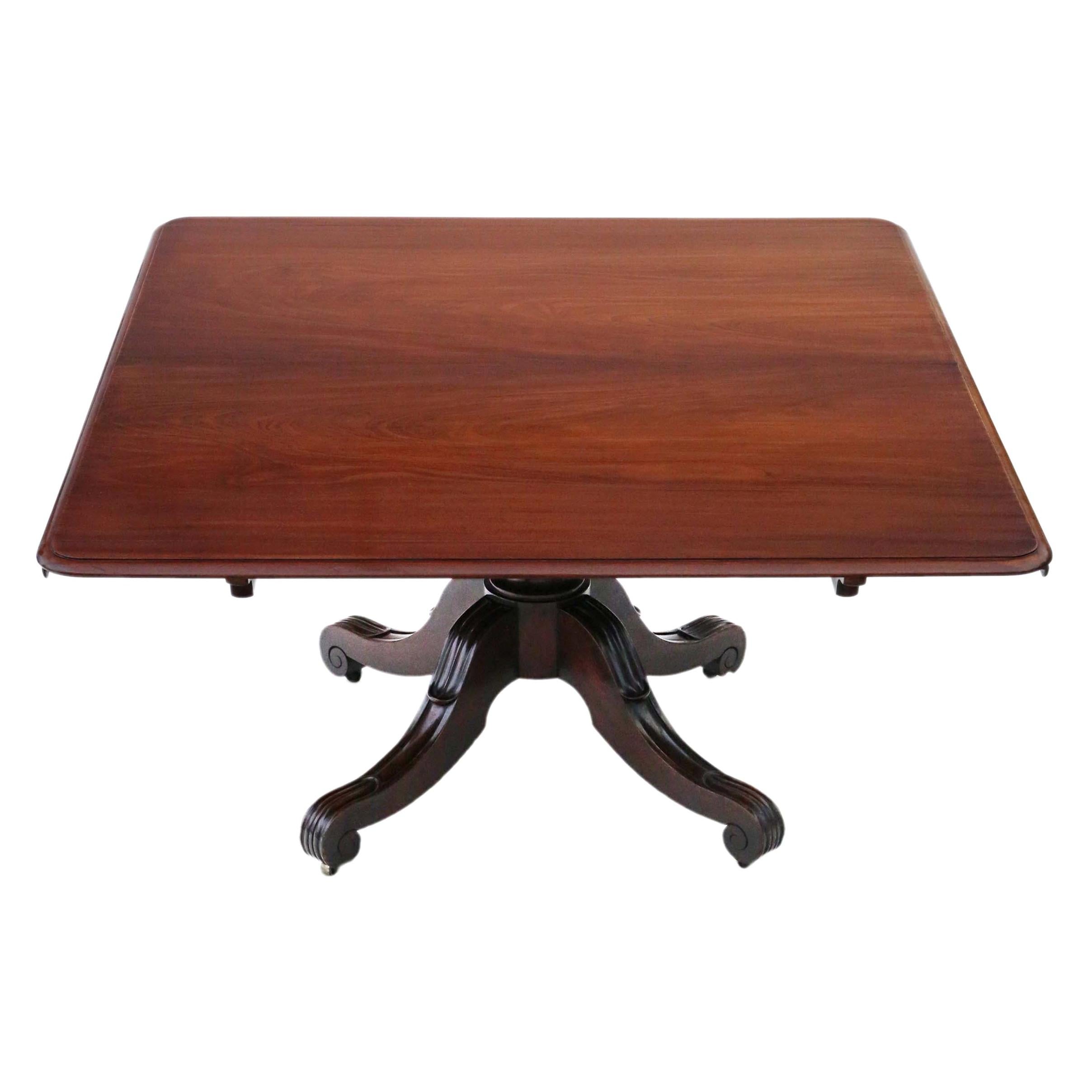 Antique Large JAMES MEIN Cuban Mahogany Dining Table, 19th Century For Sale