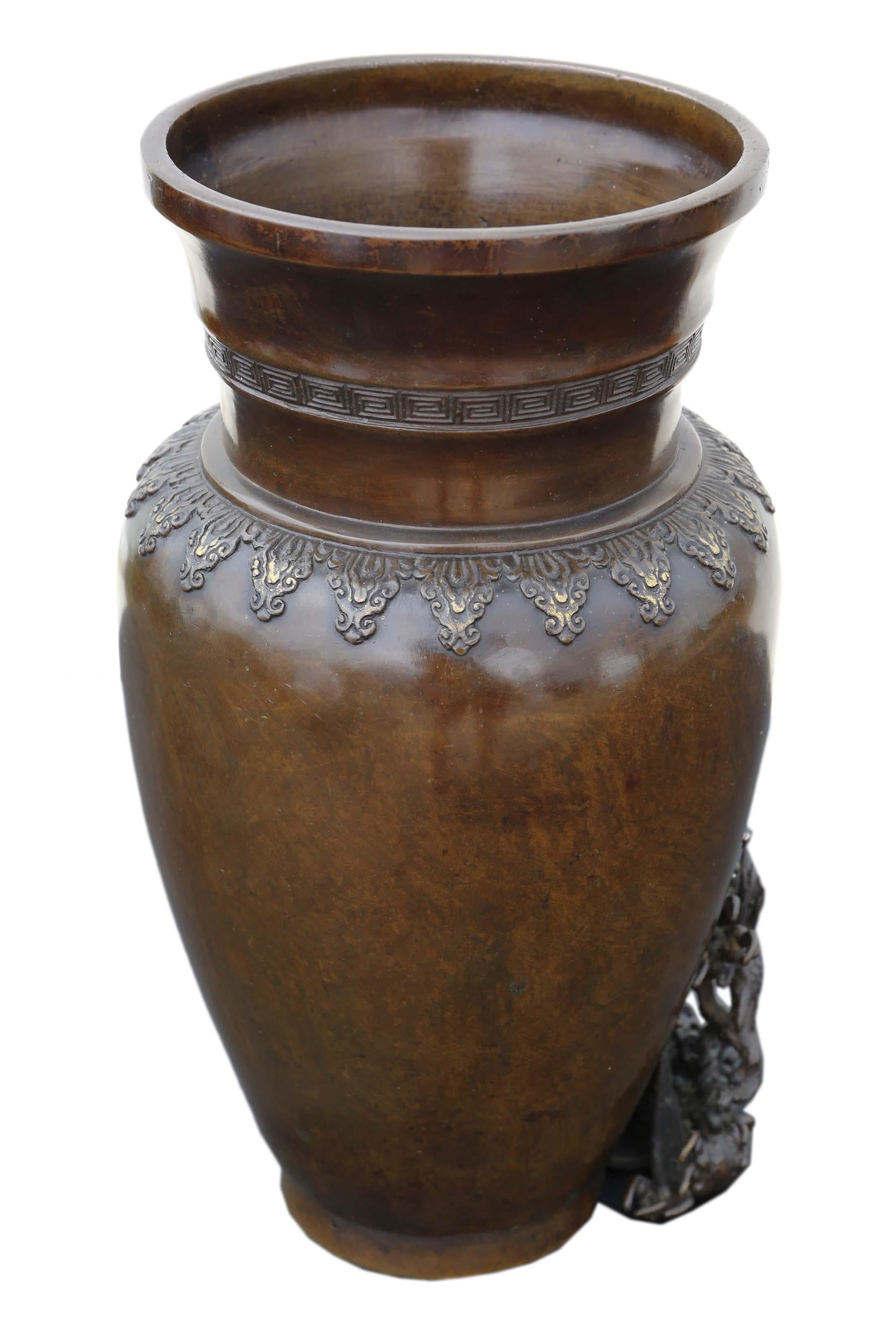 meiji bronze vase