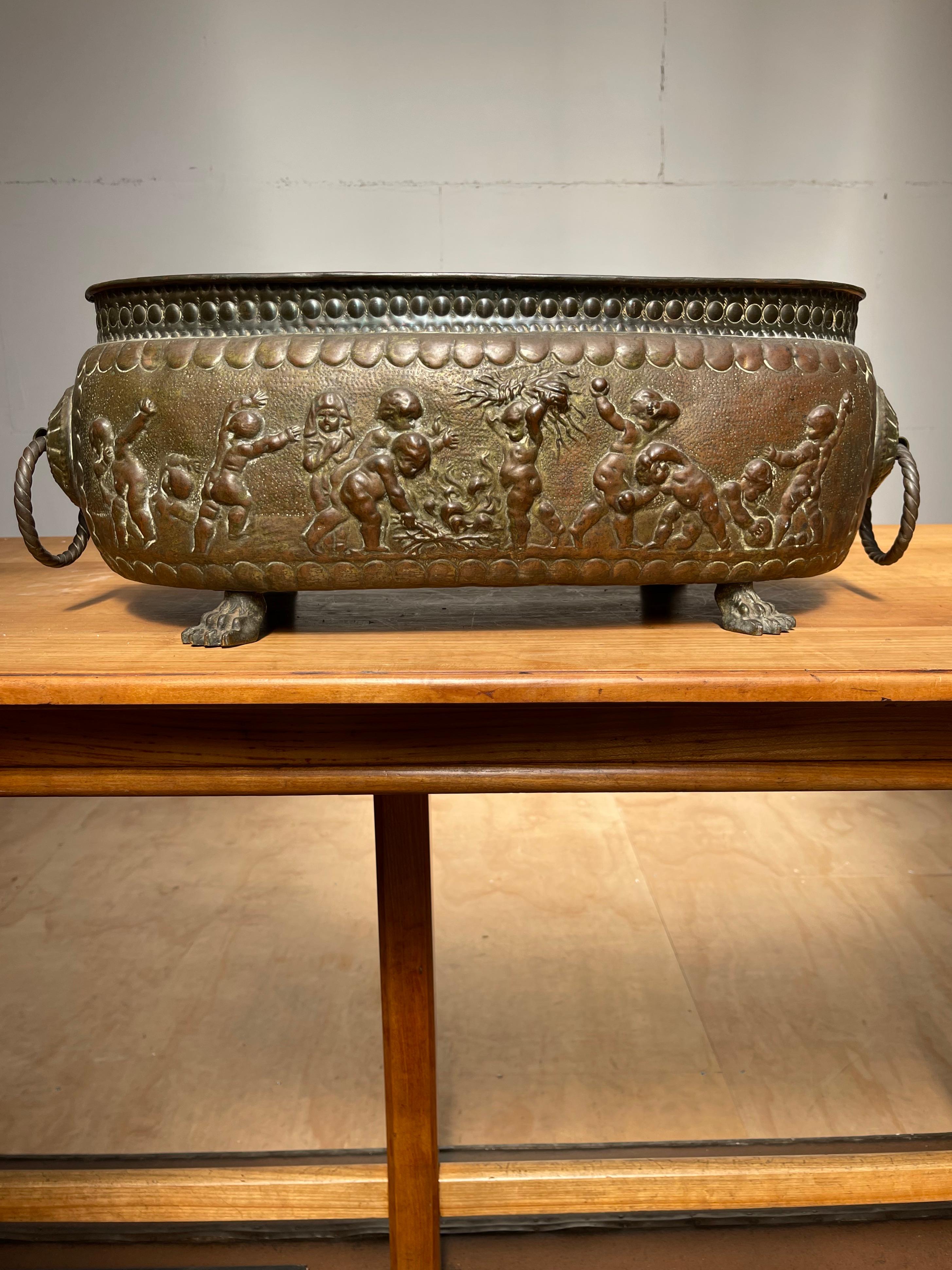 Hand-crafted and highly decorative, Renaissance Revival copper planter.

If you collect decorative antiques with angels and putti in particular then this hand-crafted home accessory form the late 1800s could be the perfect addition to your