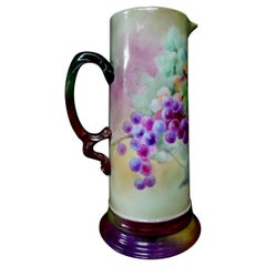 Ancienne grande chope JP française à fleurs
